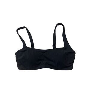 Athleta Women's Black Square Neck Rib Bra Cup Bikini Top Size 34B/C (NWT)